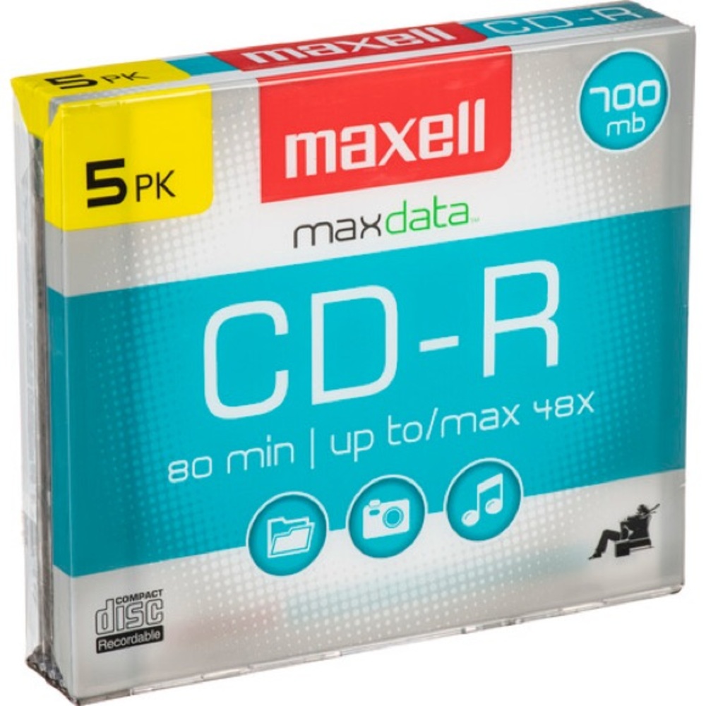Maxwell CD-R 5 Pack - Silver and Blue